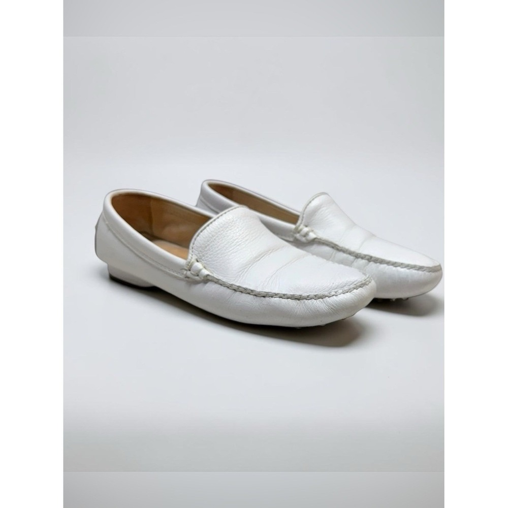 Vaneli Womens Emerson Leather Loafers Size 6 White Resort Coastal